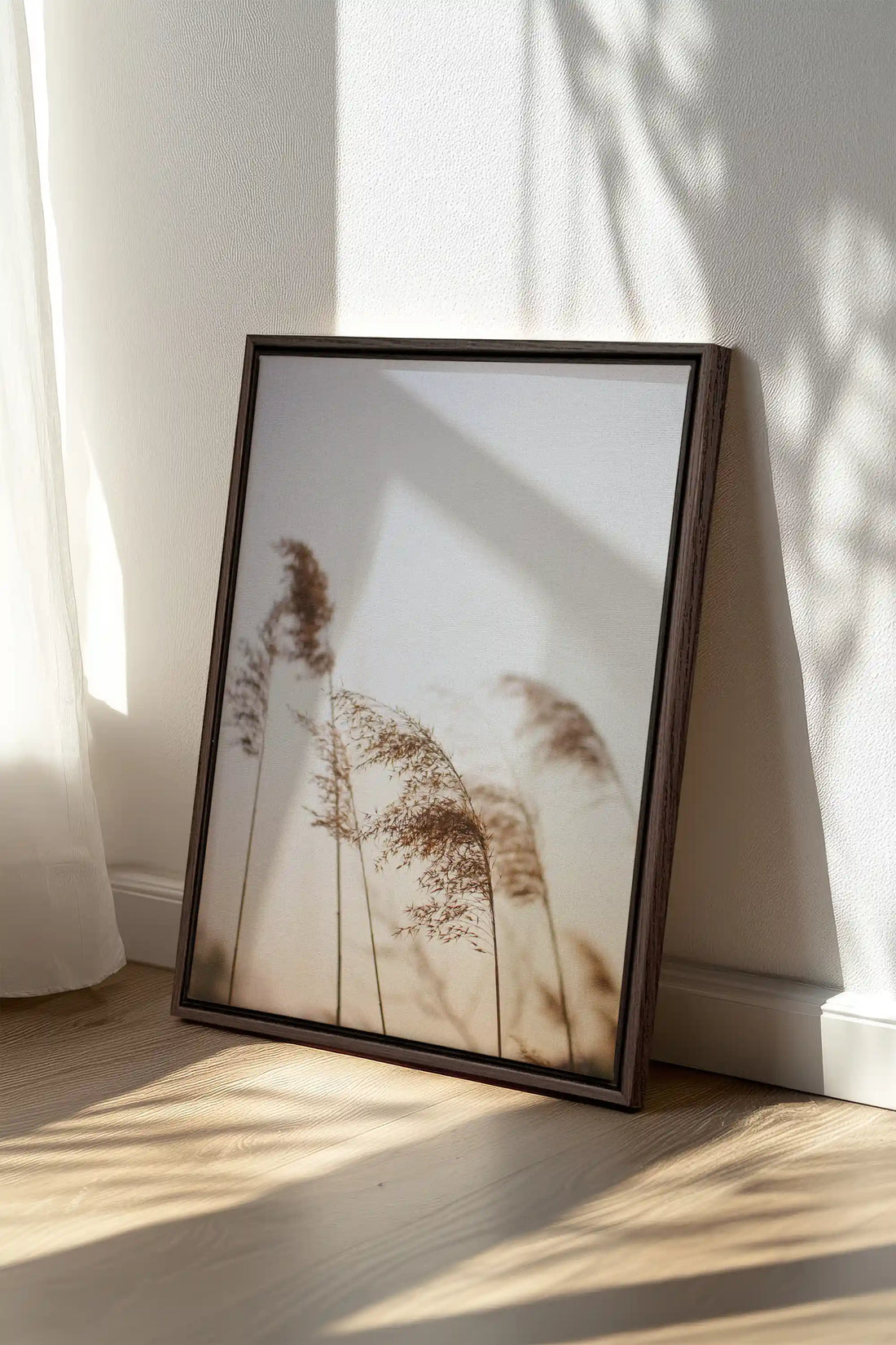 AFTERNOON, Oeuvre sur toile étirée, encadré Brun Noyer