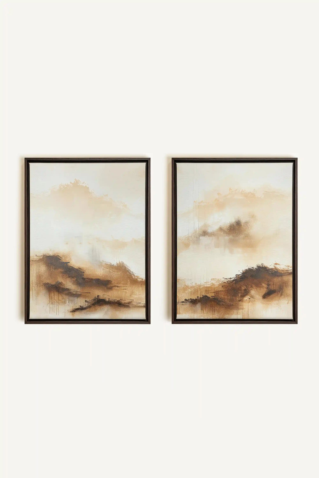 AMBER WAVES DUO, 2 Works on stretched canvas, framed in Walnut Brown