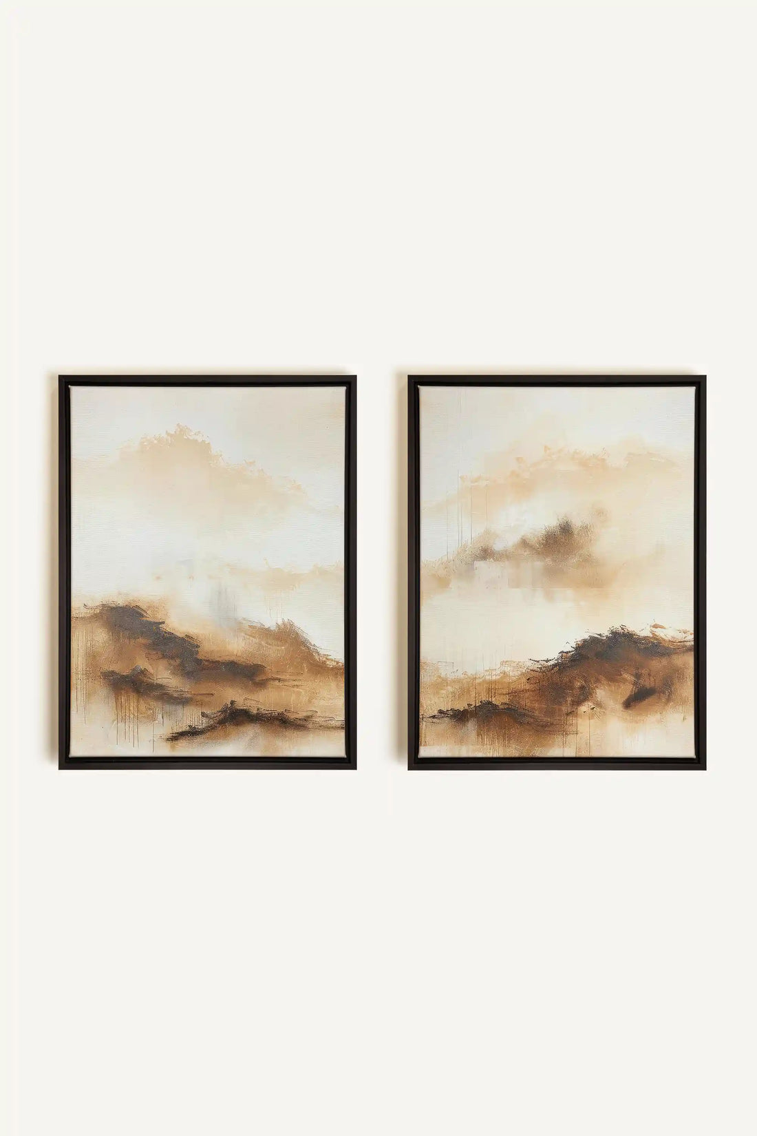 AMBER WAVES DUO, 2 Works on stretched canvas, black framed