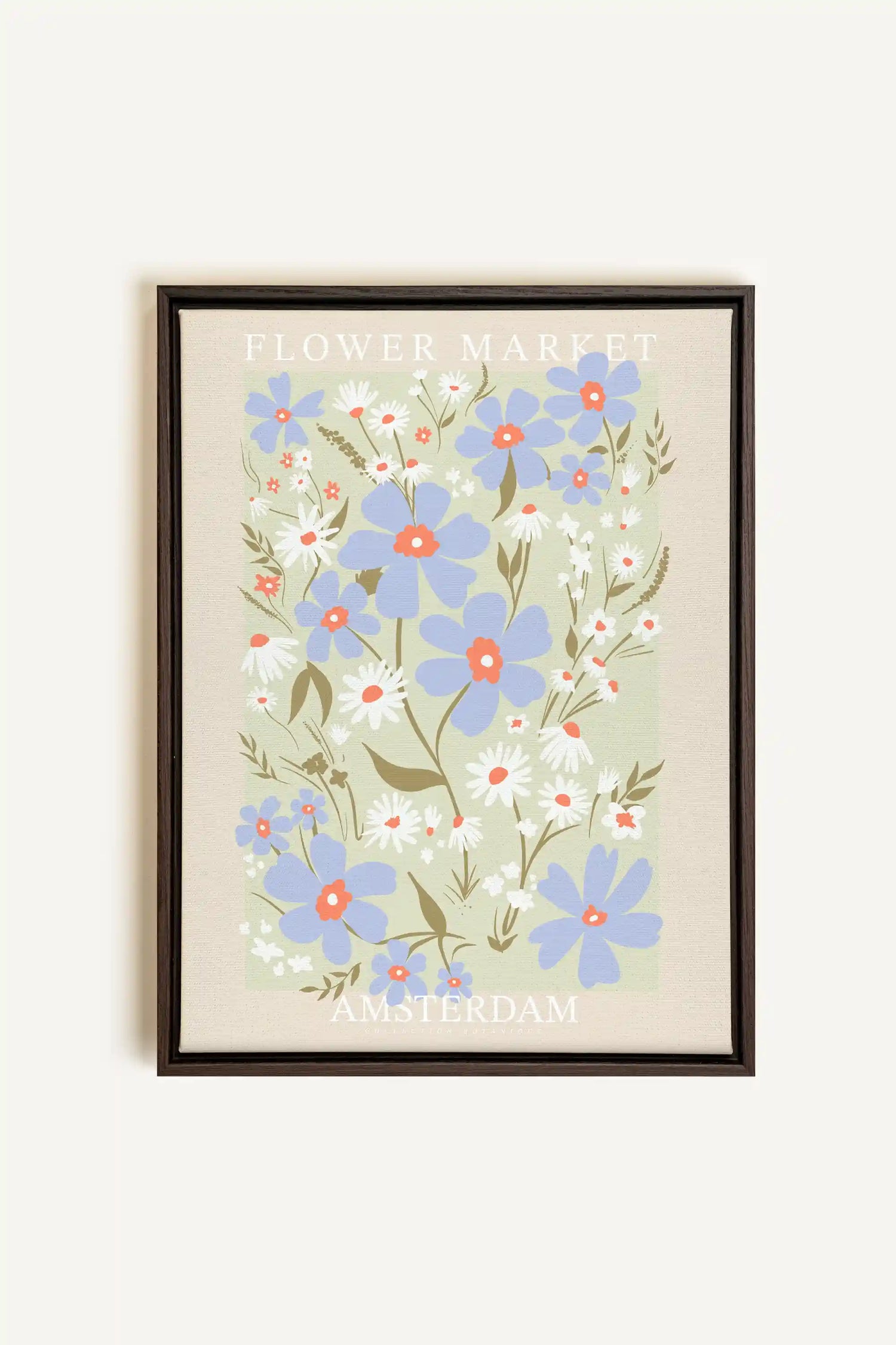 AMSTERDAM BLOOM, Oeuvre sur toile étirée, encadré Brun Noyer