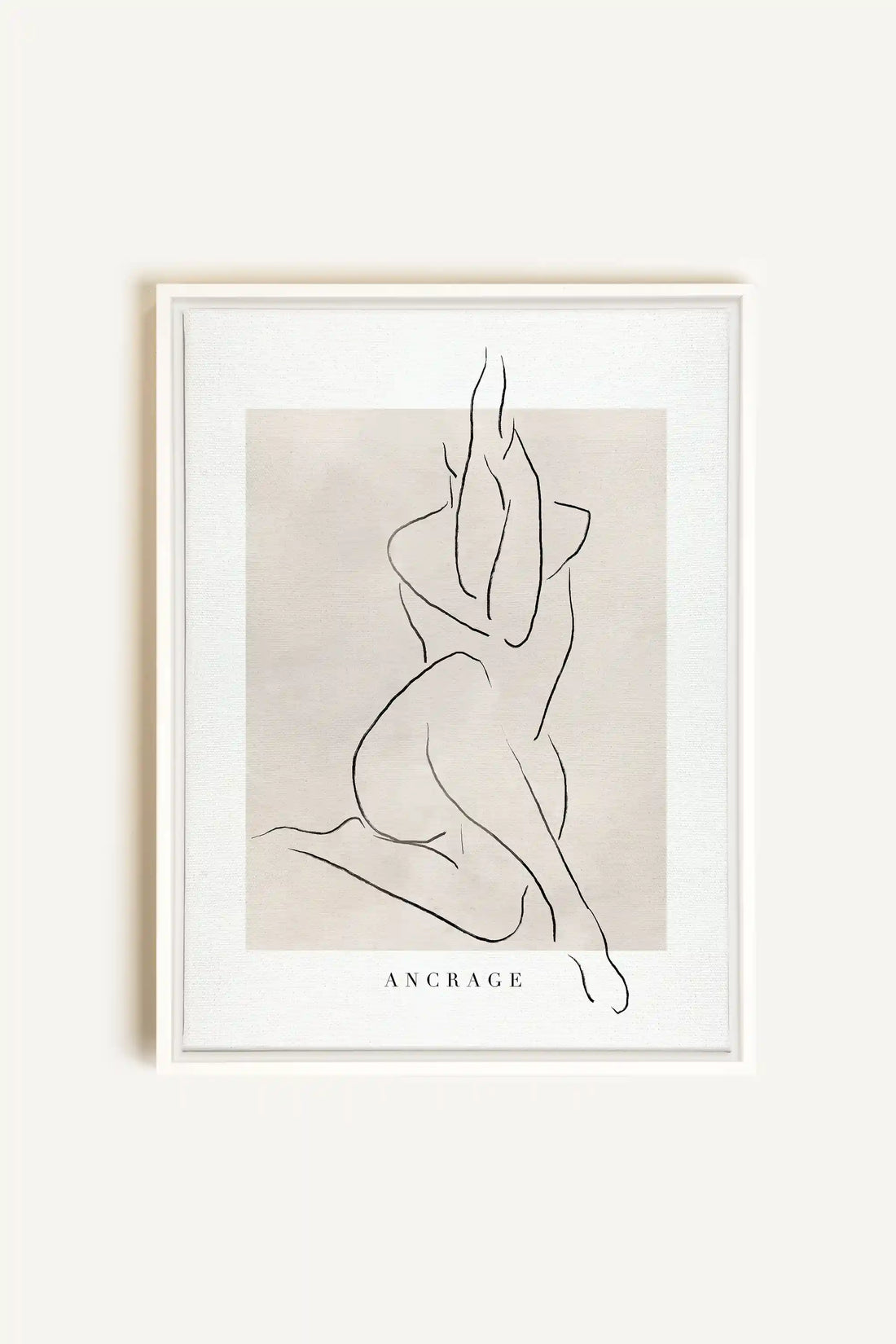 ANCRAGE, Oeuvre sur toile étirée, encadré Blanc