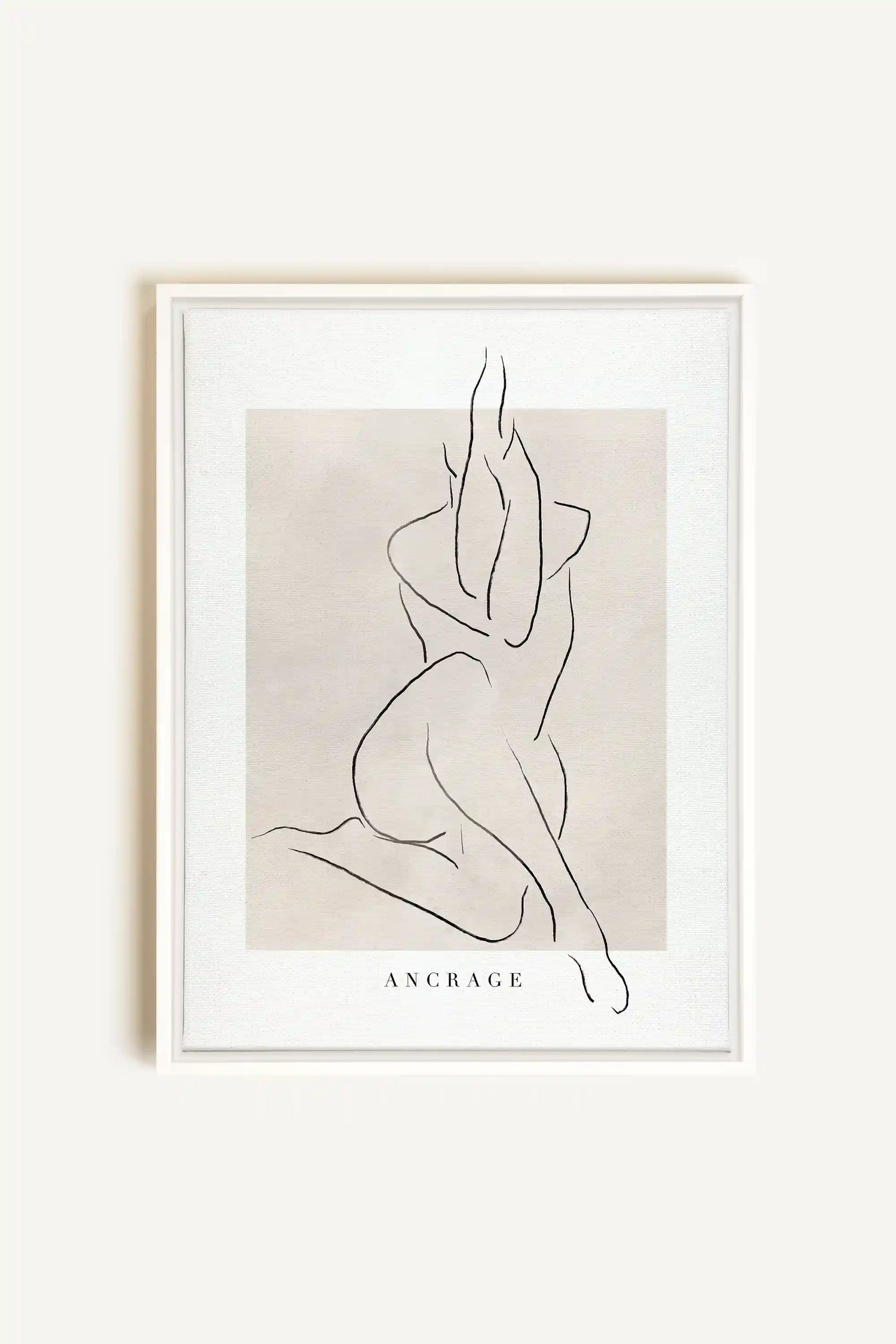 ANCRAGE, Artwork on stretched canvas, framed in white