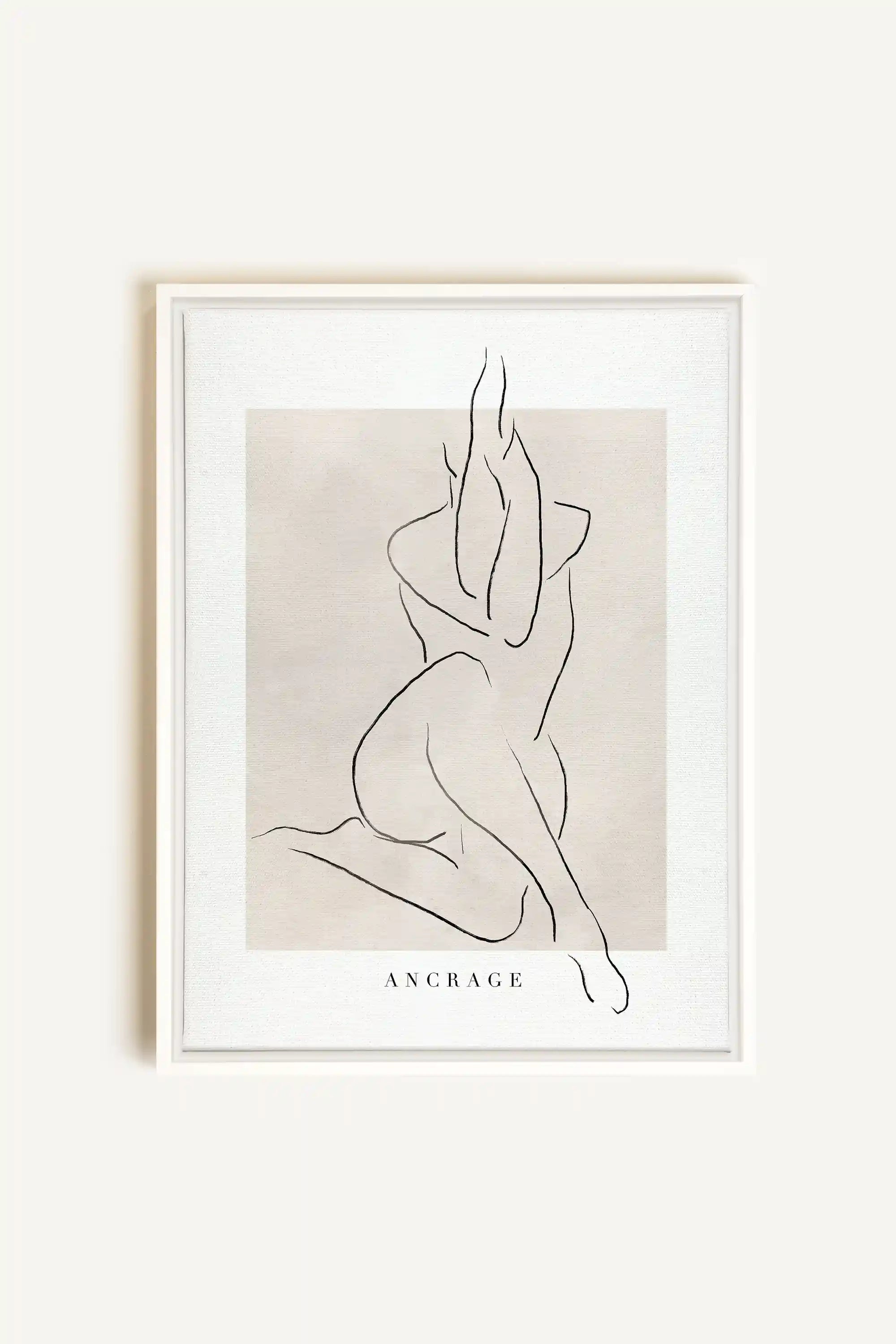 ANCRAGE, Artwork on stretched canvas, framed in white