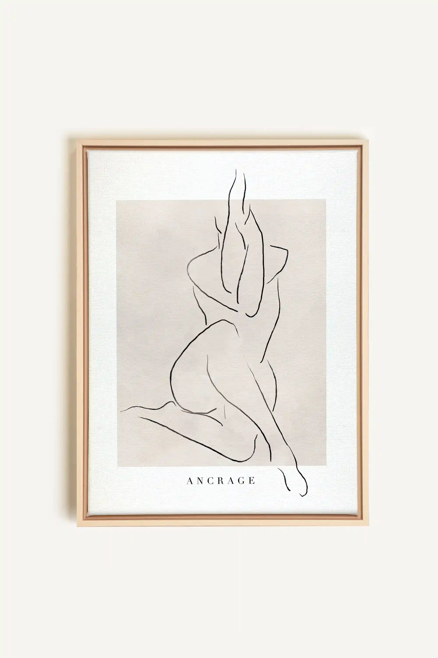 ANCRAGE, Oeuvre sur toile étirée, encadré Naturel Clair