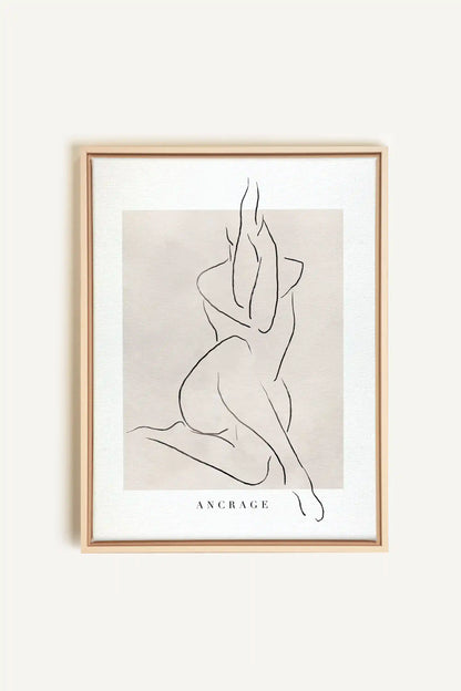 ANCRAGE, Oeuvre sur toile étirée, encadré Naturel Clair