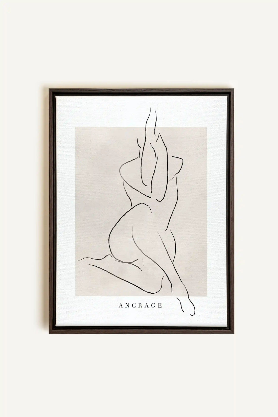 ANCRAGE, Oeuvre sur toile étirée, encadré Brun Noyer