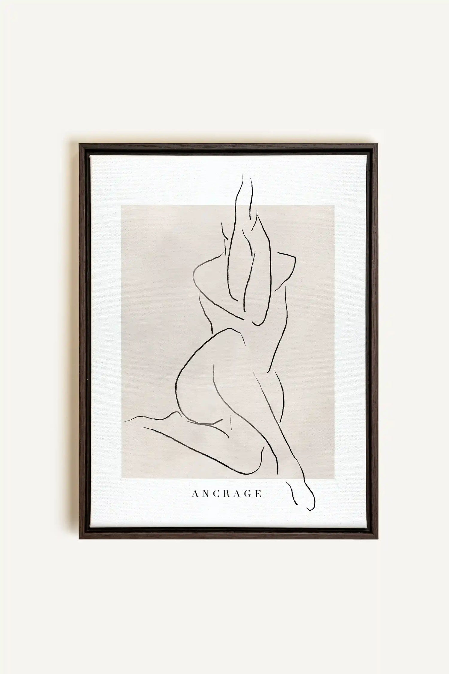 ANCRAGE, Artwork on stretched canvas, framed in Walnut Brown