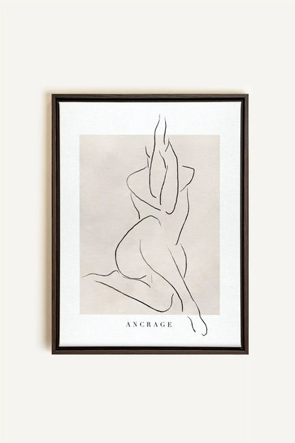 ANCRAGE, Artwork on stretched canvas, framed in Walnut Brown