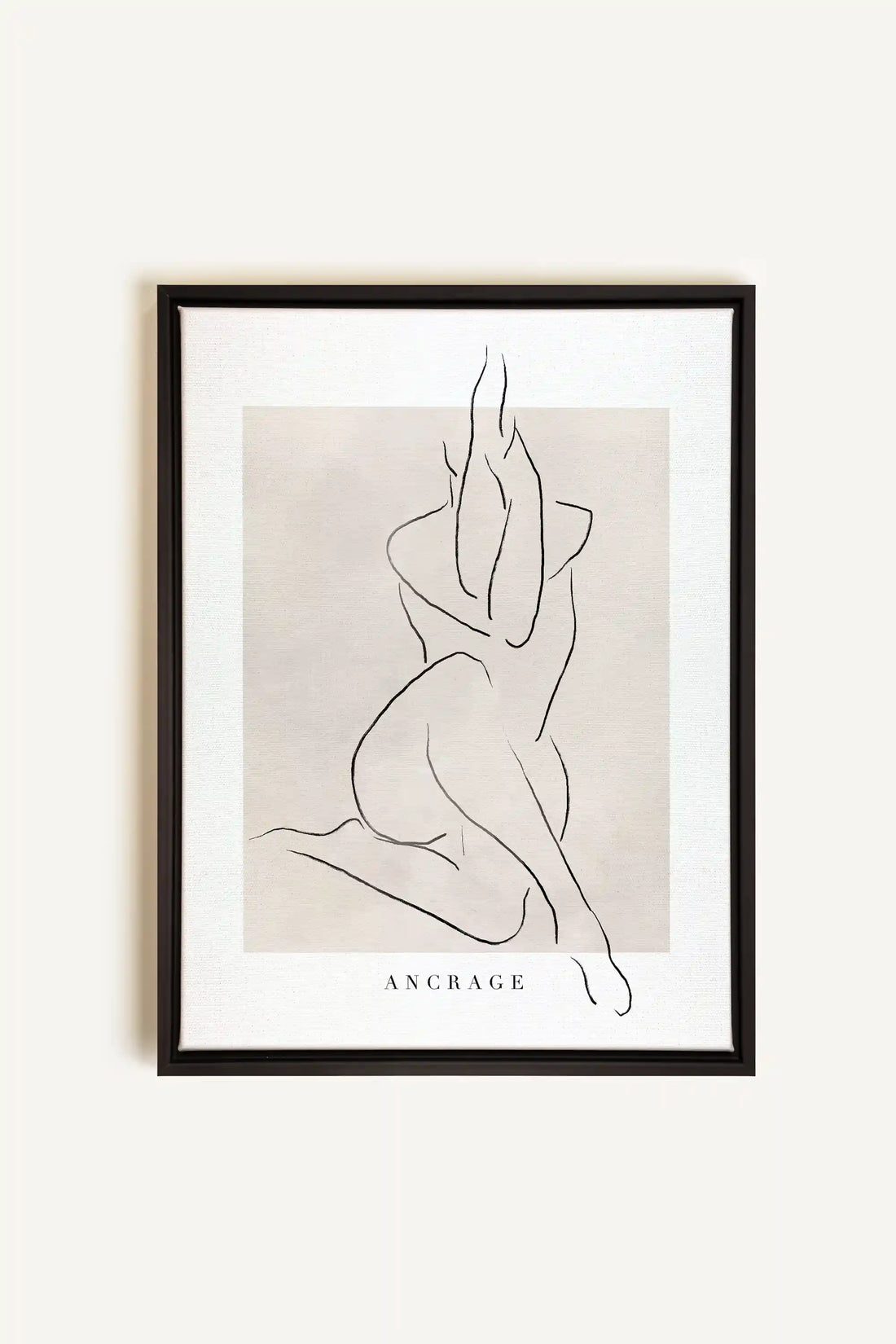 ANCRAGE, Oeuvre sur toile étirée, encadré Noir