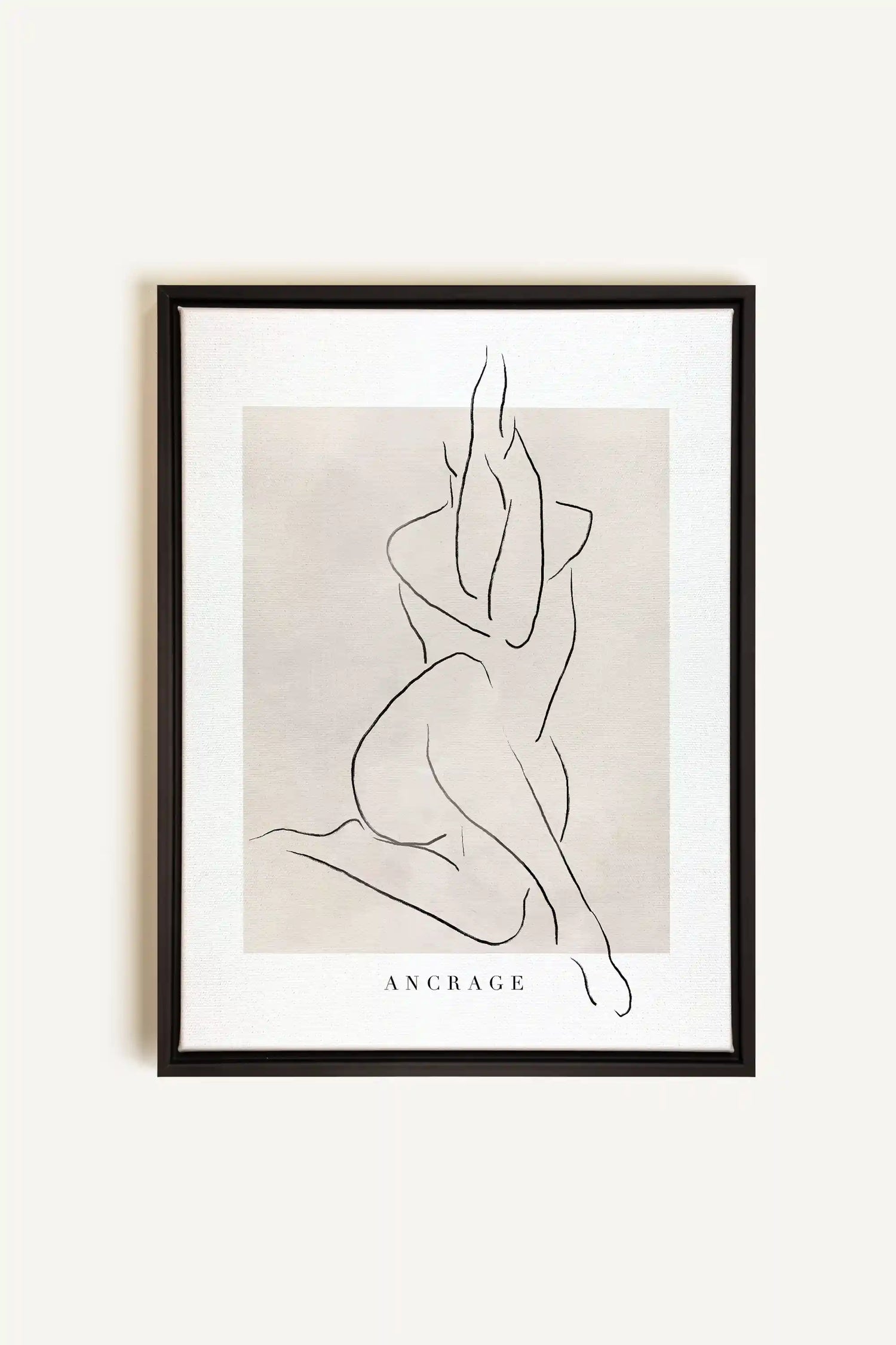 ANCRAGE, Oeuvre sur toile étirée, encadré Noir