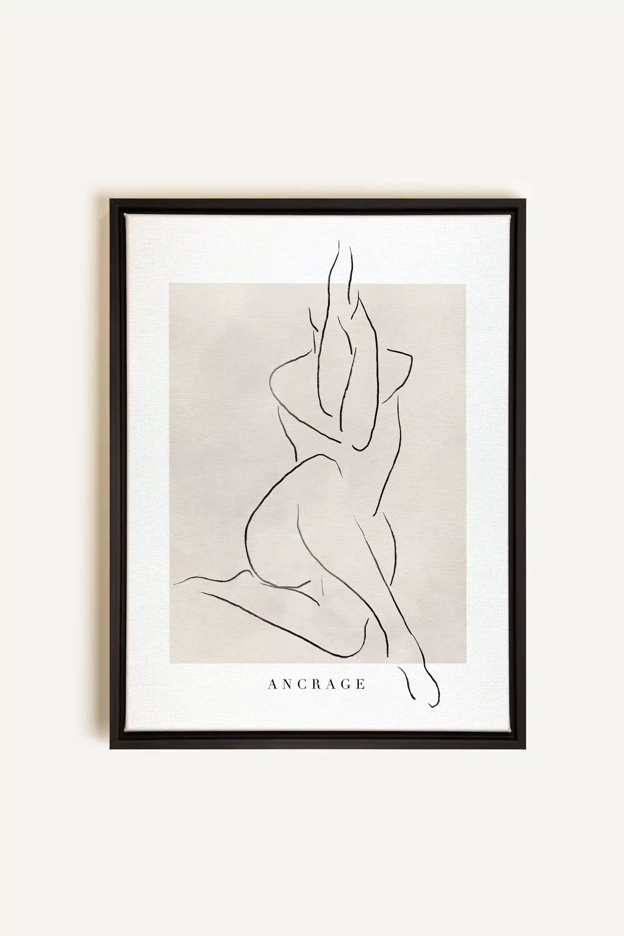 ANCRAGE, Oeuvre sur toile étirée, encadré Noir