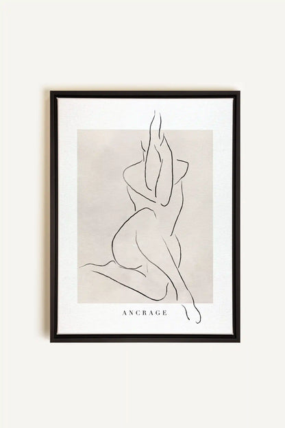 ANCRAGE, Oeuvre sur toile étirée, encadré Noir