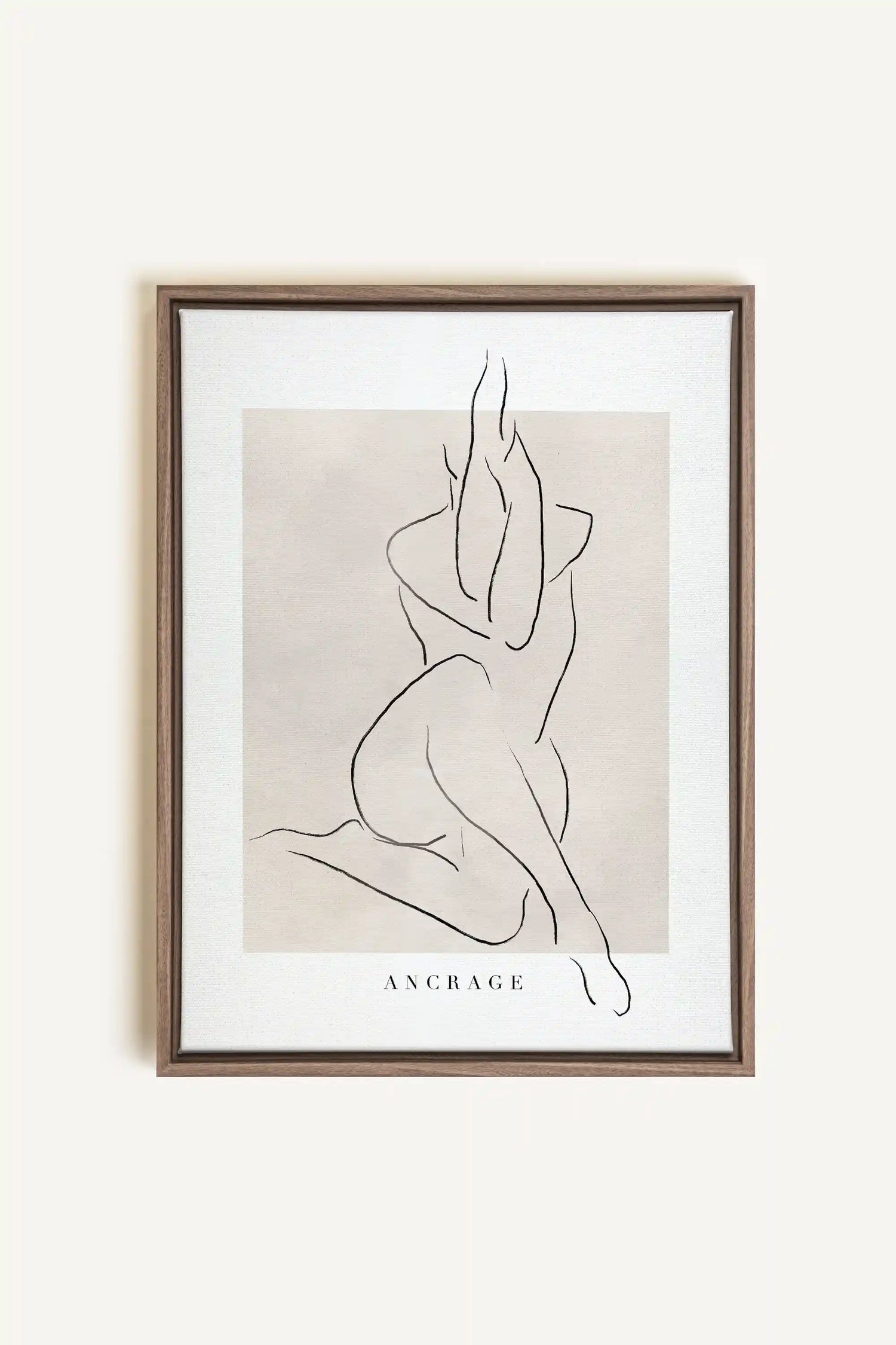 ANCRAGE, Oeuvre sur toile étirée, encadré Brun Chêne