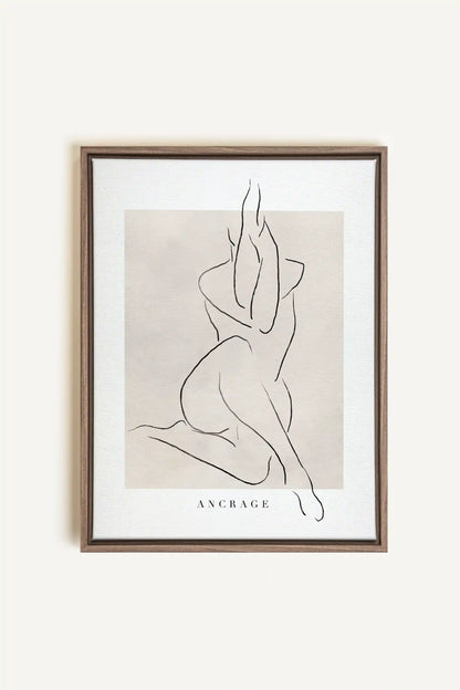 ANCRAGE, Oeuvre sur toile étirée, encadré Brun Chêne