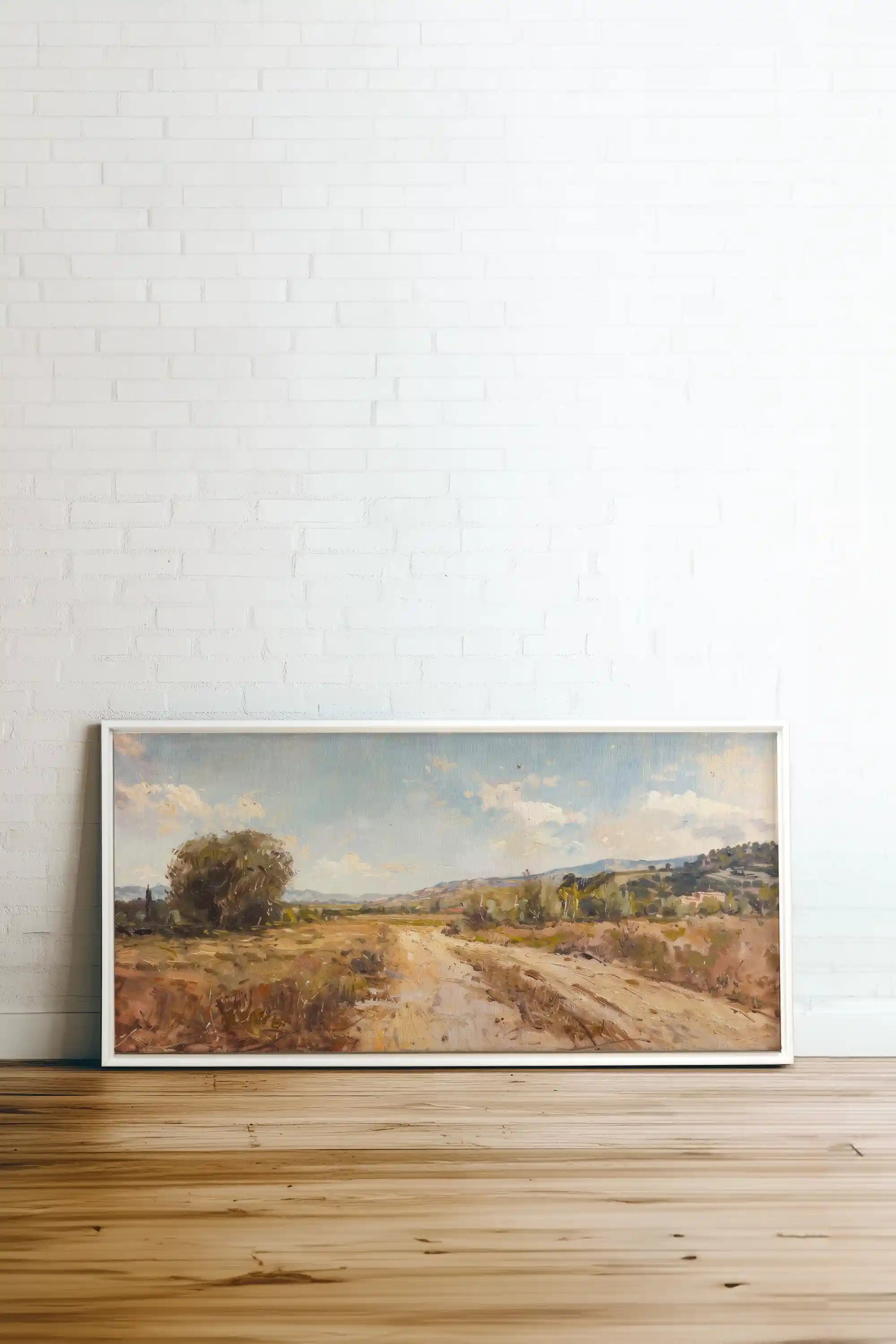 Andalusian Mirage, Artwork on stretched canvas, framed in white