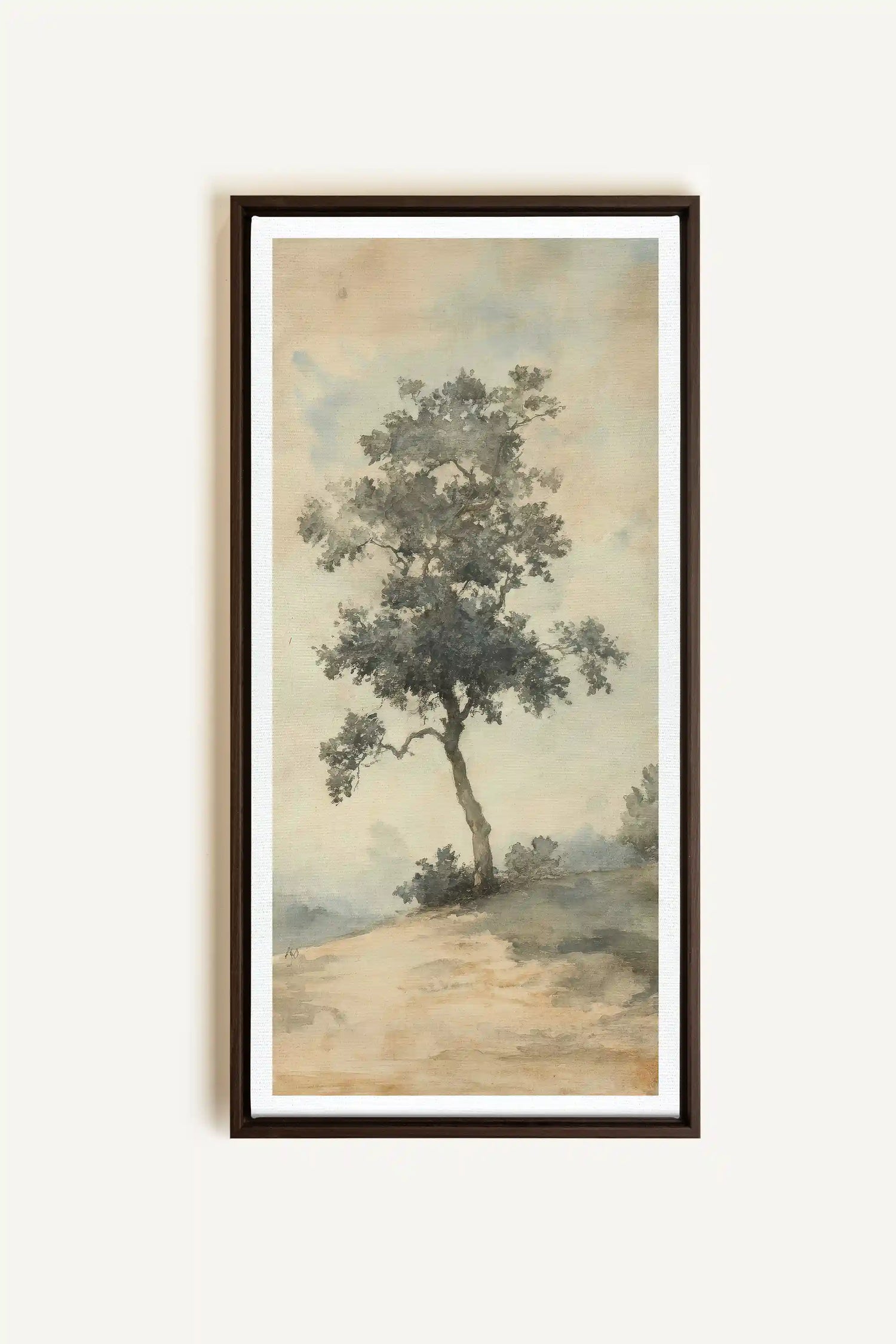 ARBRE DES SOUVENIRS, Oeuvre sur toile étirée, encadré Brun Noyer