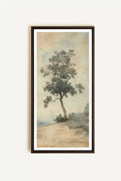 ARBRE DES SOUVENIRS, Oeuvre sur toile étirée, encadré Brun Noyer