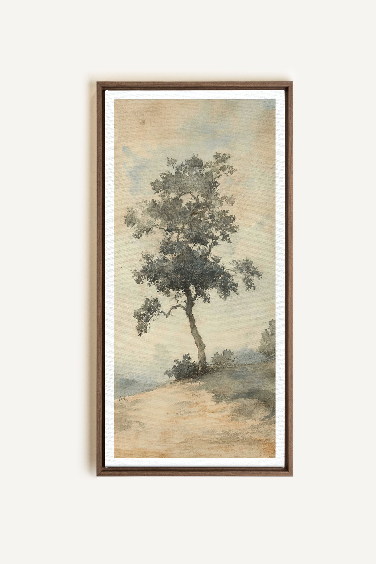ARBRE DES SOUVENIRS, Artwork on stretched canvas, framed in Brown Oak