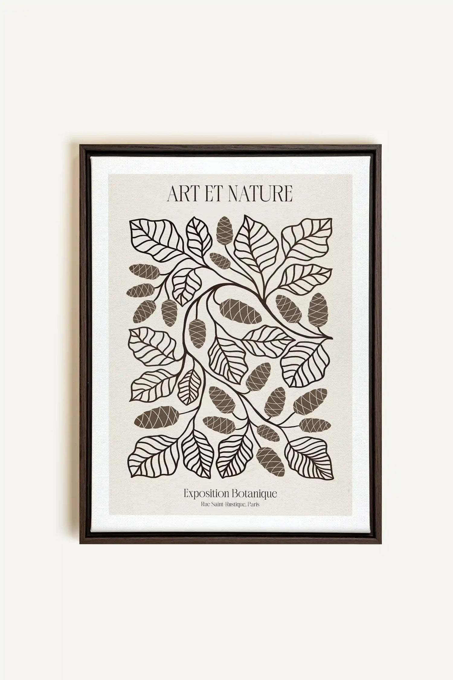 ART ET NATURE, Artwork on stretched canvas, framed in Walnut Brown