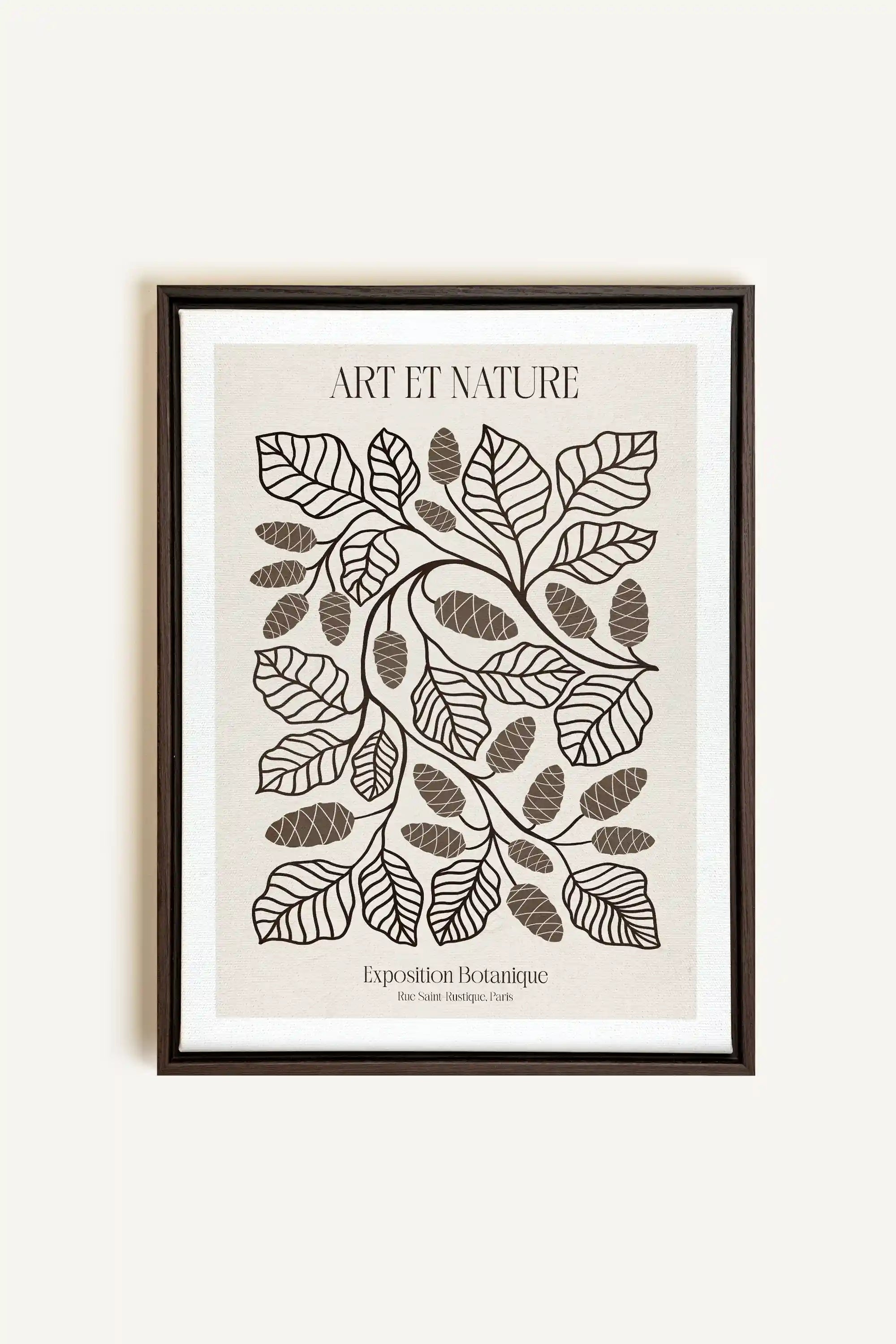 ART ET NATURE, Artwork on stretched canvas, framed in Walnut Brown