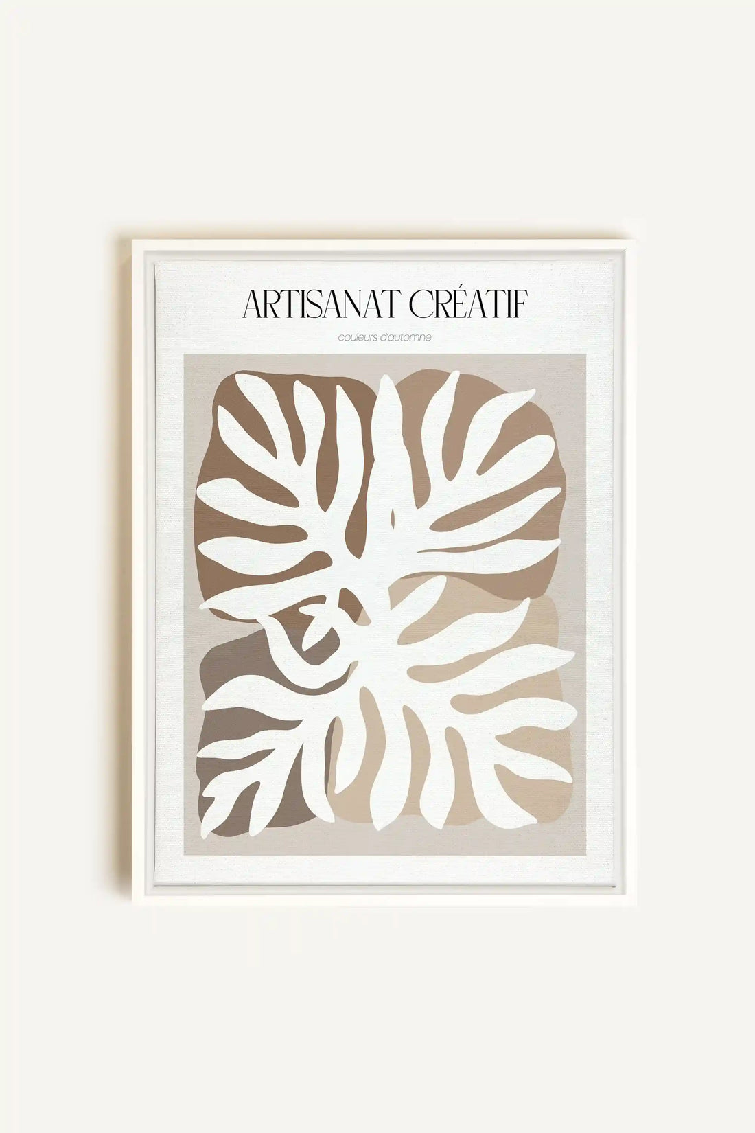 ARTISANAT CRÉATIF, Artwork on stretched canvas, framed in white