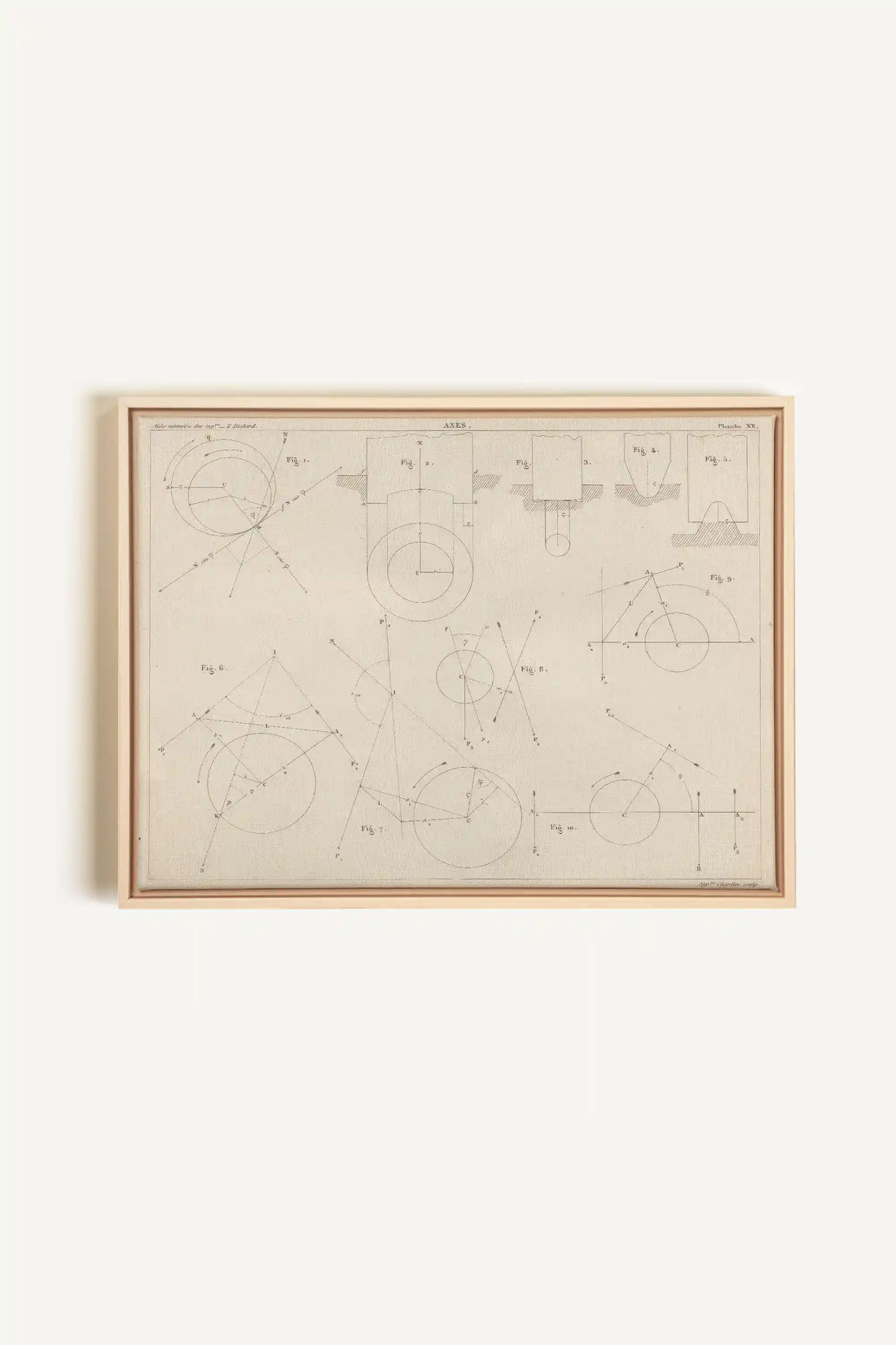 AU COEUR DES AXES, Oeuvre sur toile étirée, encadré Naturel Clair