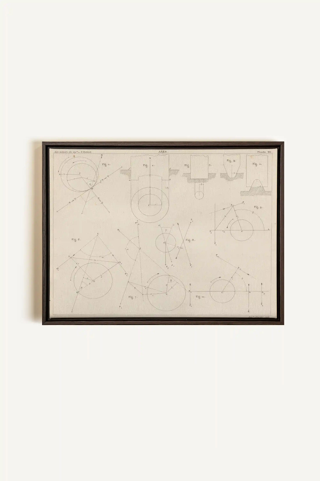 AU COEUR DES AXES, Oeuvre sur toile étirée, encadré Brun Noyer