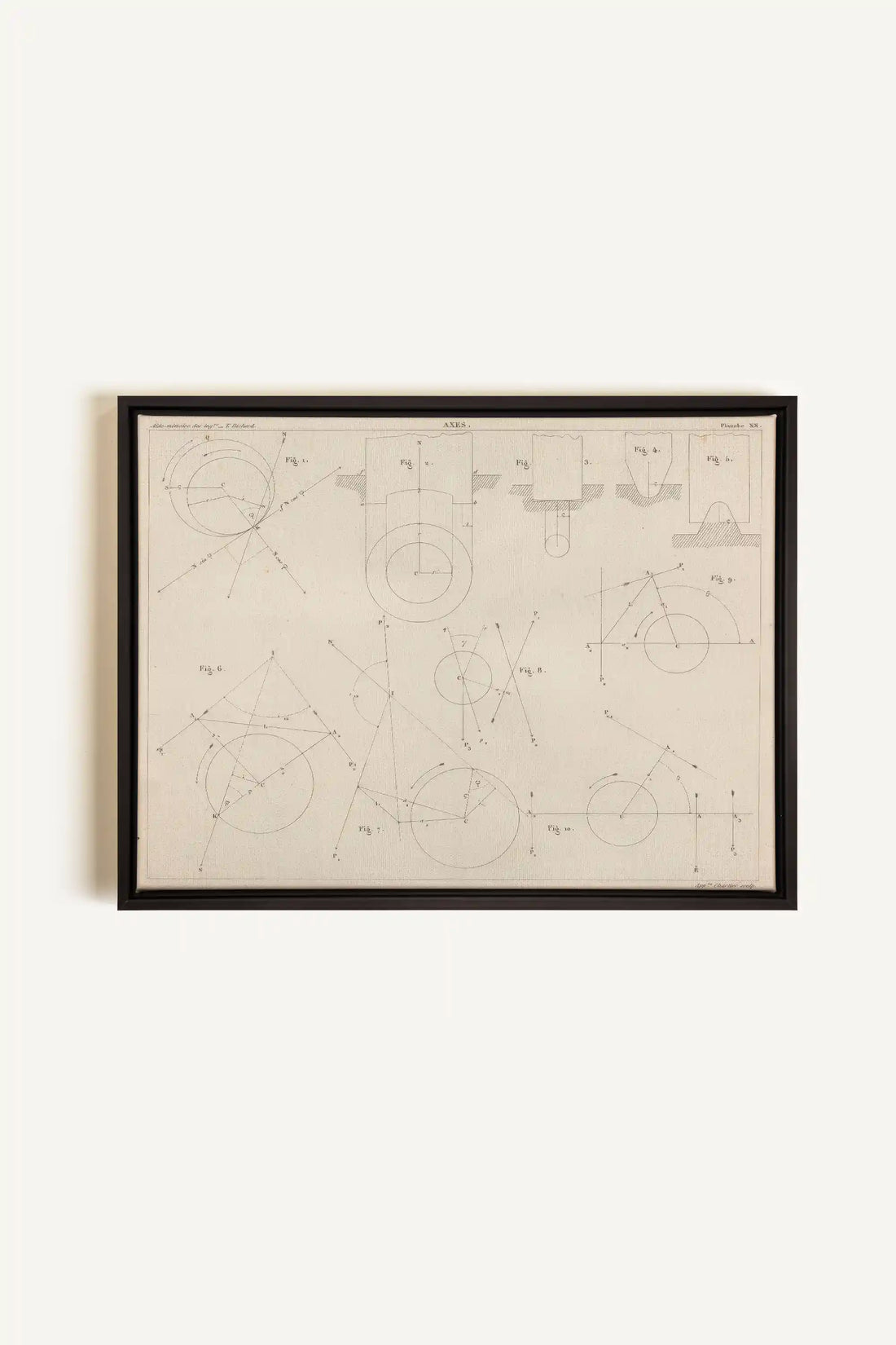 AU COEUR DES AXES, Oeuvre sur toile étirée, encadré Noir