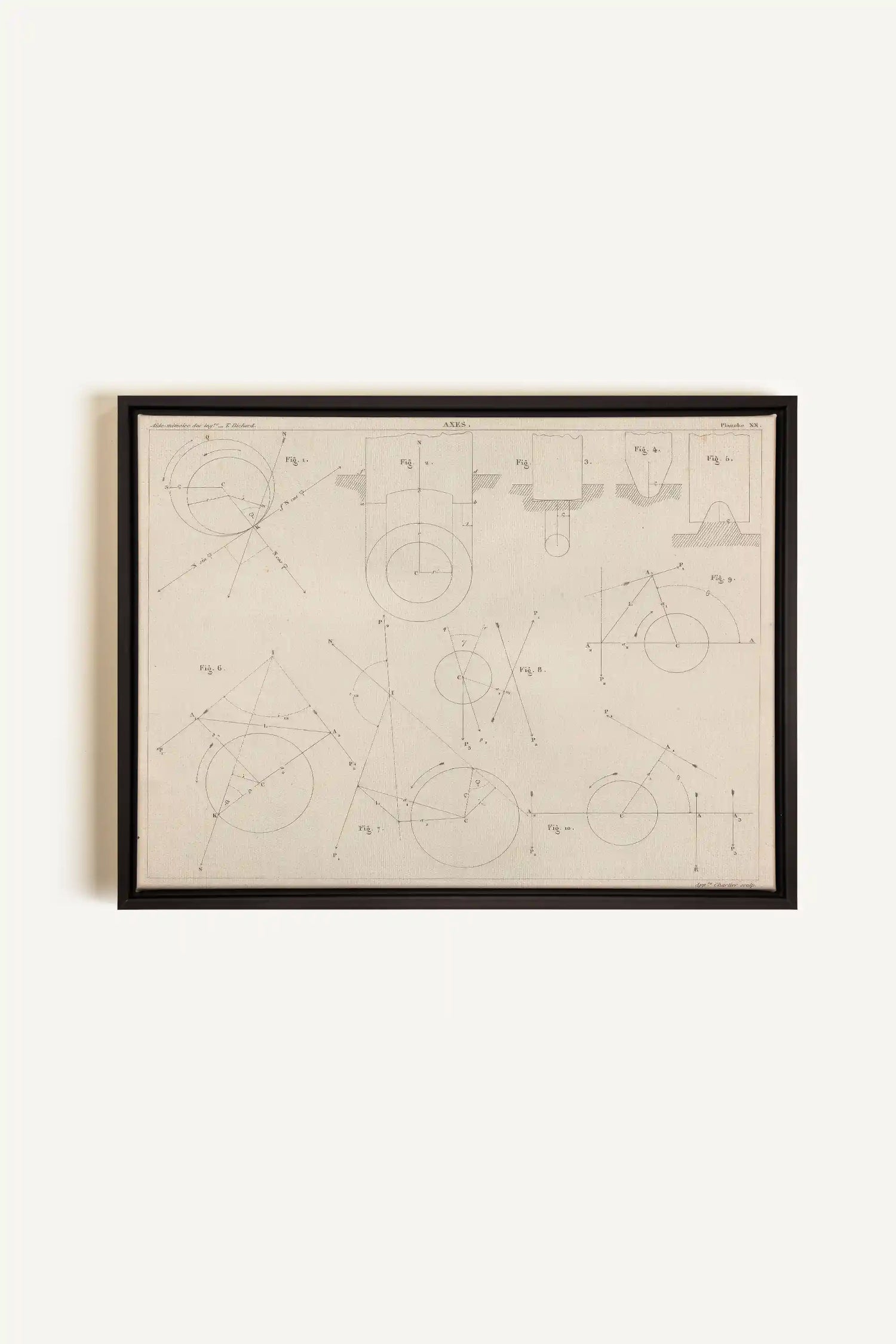 AU COEUR DES AXES, Artwork on stretched canvas, framed in black