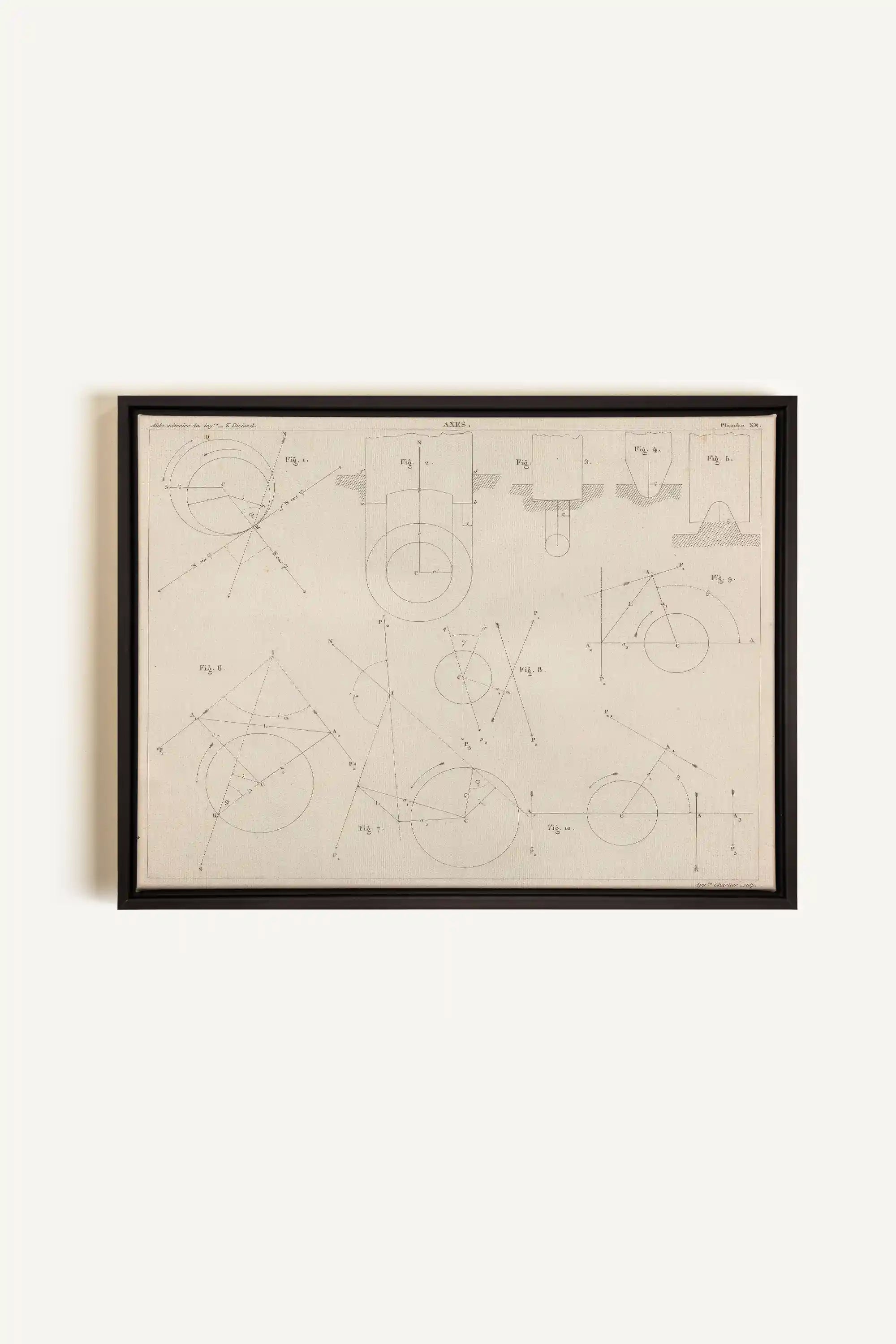 AU COEUR DES AXES, Artwork on stretched canvas, framed in black