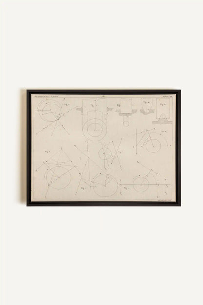 AU COEUR DES AXES, Artwork on stretched canvas, framed in black