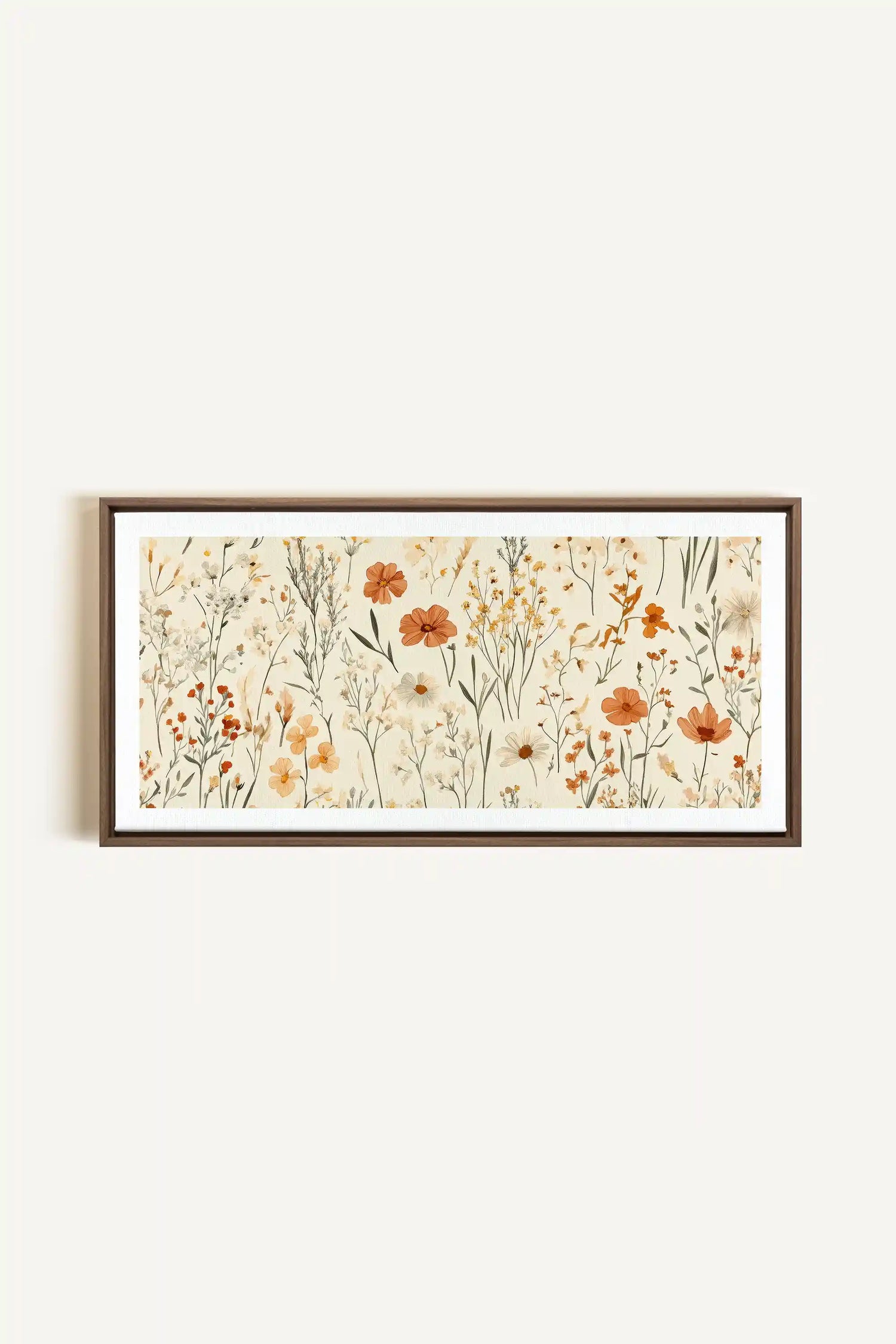 AUTUMN GARDEN, Oeuvre sur toile étirée, encadré Brun Chêne