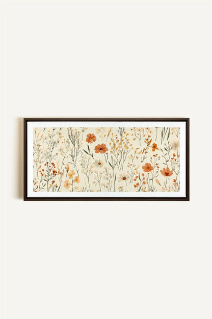 AUTUMN GARDEN, Oeuvre sur toile étirée, encadré Brun Noyer