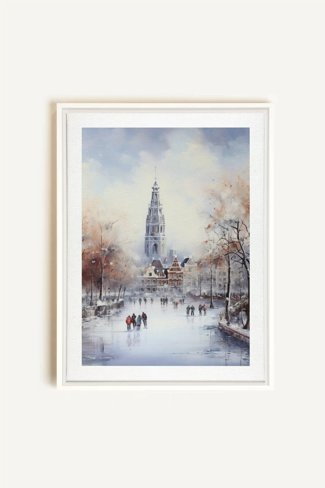 Azure Rink, Artwork on stretched canvas, framed in white