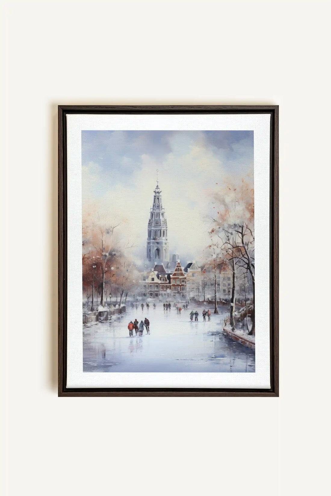 Azure Rink, Artwork on stretched canvas, framed in Walnut Brown