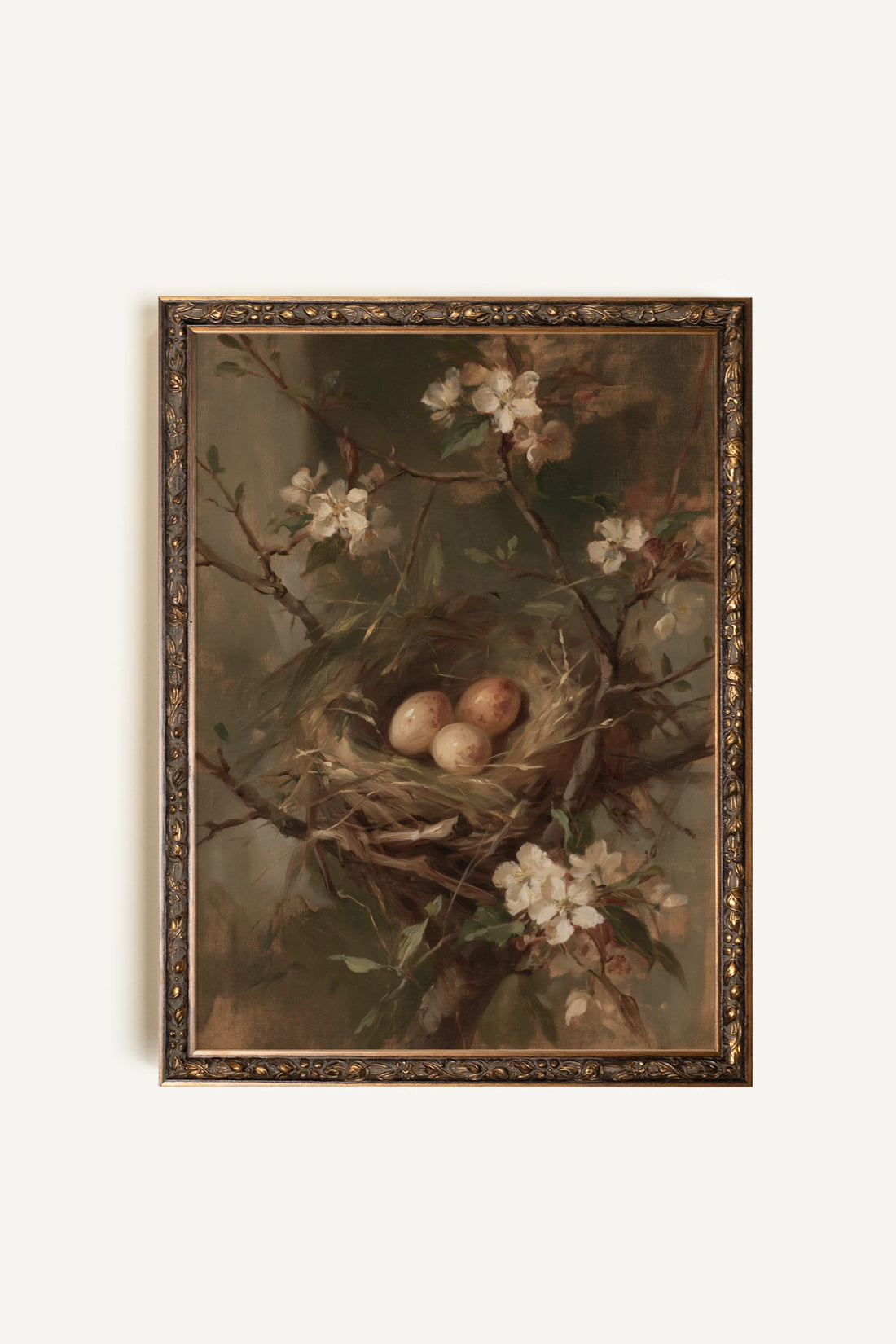 Au Creux des Branches, Oeuvre sur toile rigide, encadré Vintage Bronze