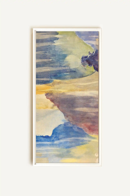 BETWEEN WAVES, Artwork on stretched canvas, framed in white