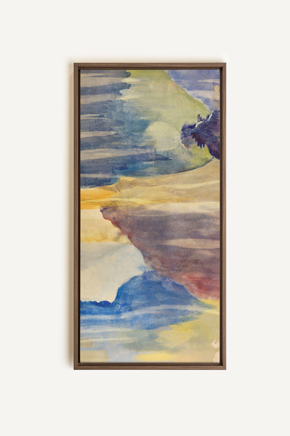 BETWEEN WAVES, Artwork on stretched canvas, framed in Brown Oak