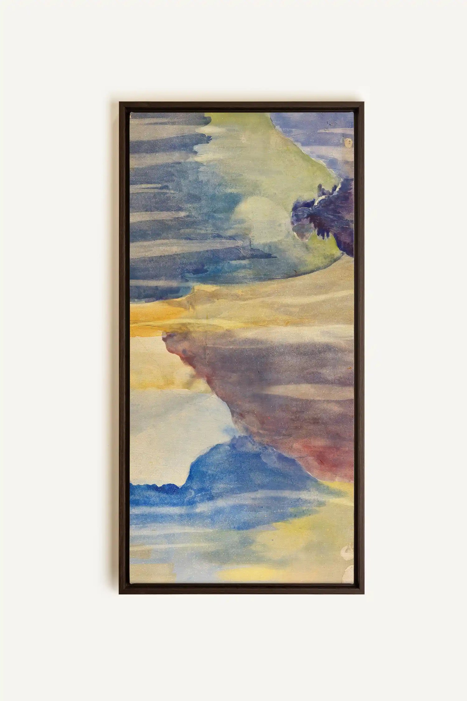 BETWEEN WAVES, Oeuvre sur toile étirée, encadré Brun Noyer