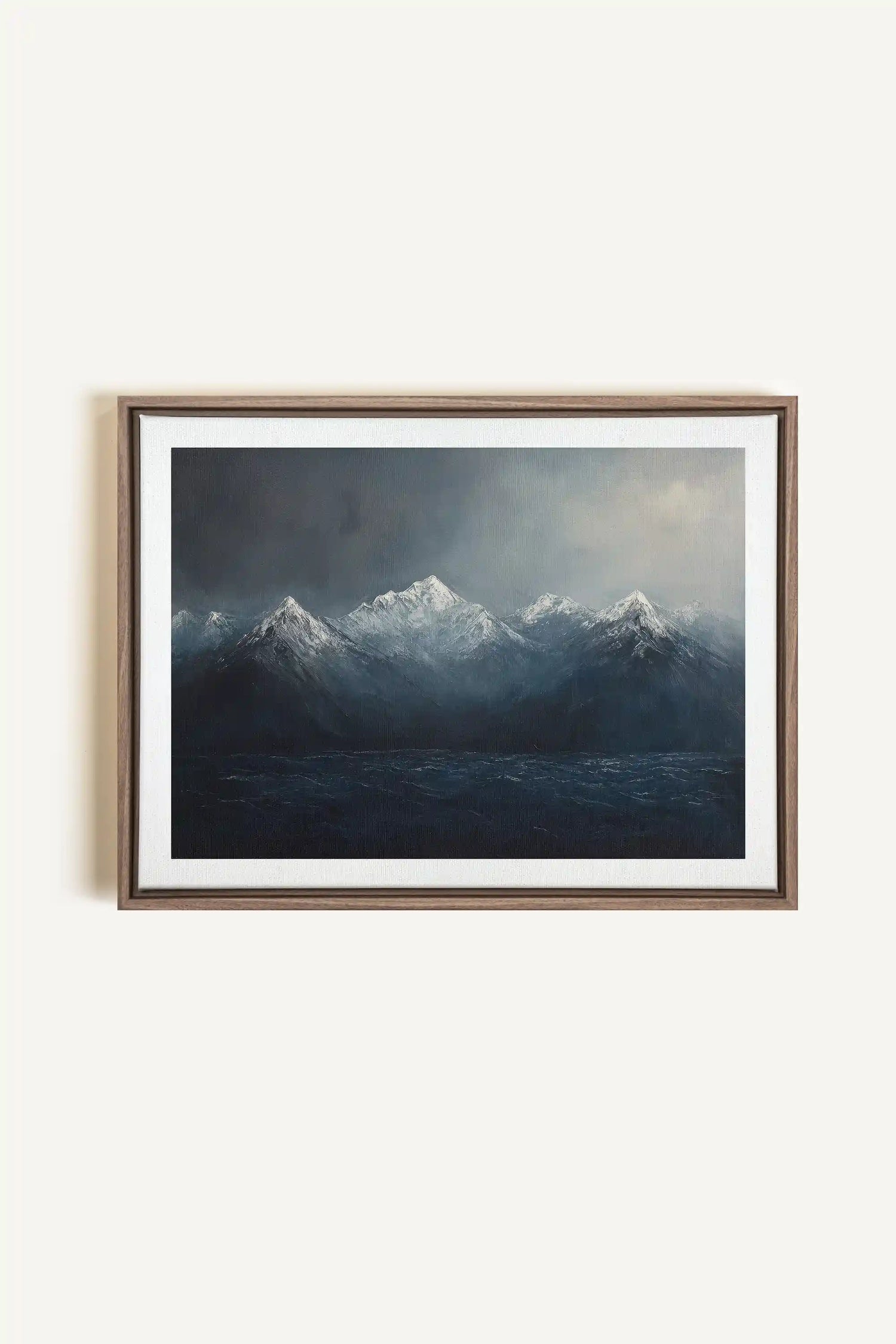 BEYOND THE RIDGE, Artwork on stretched canvas, framed in Brown Oak