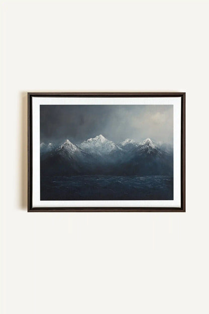 BEYOND THE RIDGE, Artwork on stretched canvas, framed in Walnut Brown