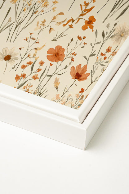 OLEKA CANVAS - AUTUMN GARDEN, Oeuvre sur toile étirée, encadré Blanc