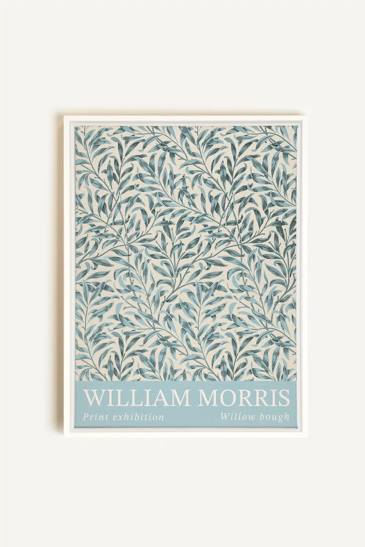 BLEU MORRIS, Oeuvre sur toile étirée, encadré Blanc