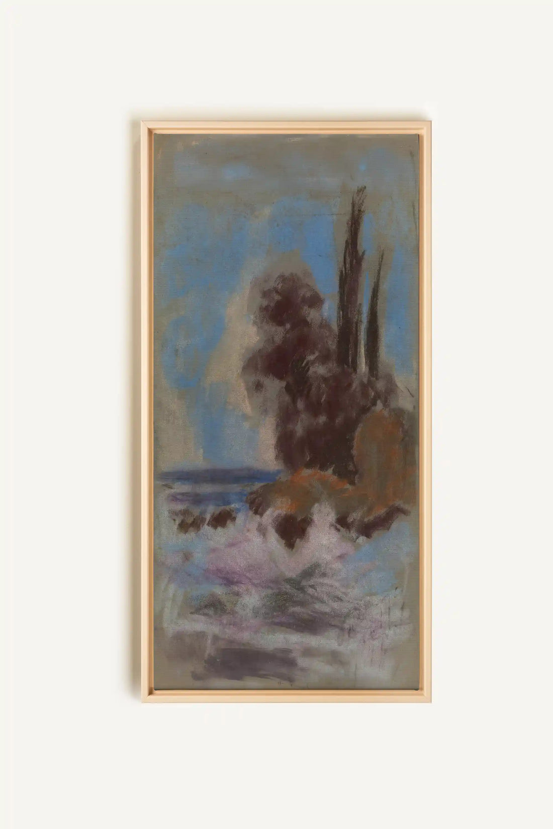 FOSSIL BLUE, Artwork on stretched canvas, framed Natural Light