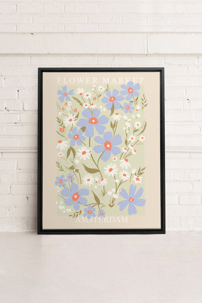 OLEKA CANVAS - AMSTERDAM BLOOM, Oeuvre sur toile étirée, encadré Noir