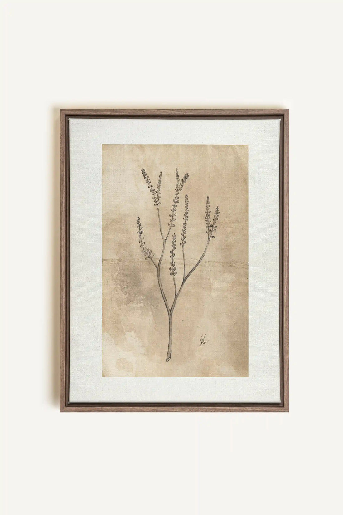 BLOOMING FLOWER II, Artwork on stretched canvas, framed in Brown Oak