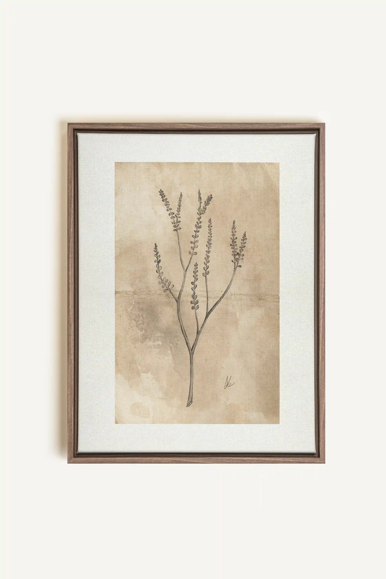 BLOOMING FLOWER II, Artwork on stretched canvas, framed in Brown Oak