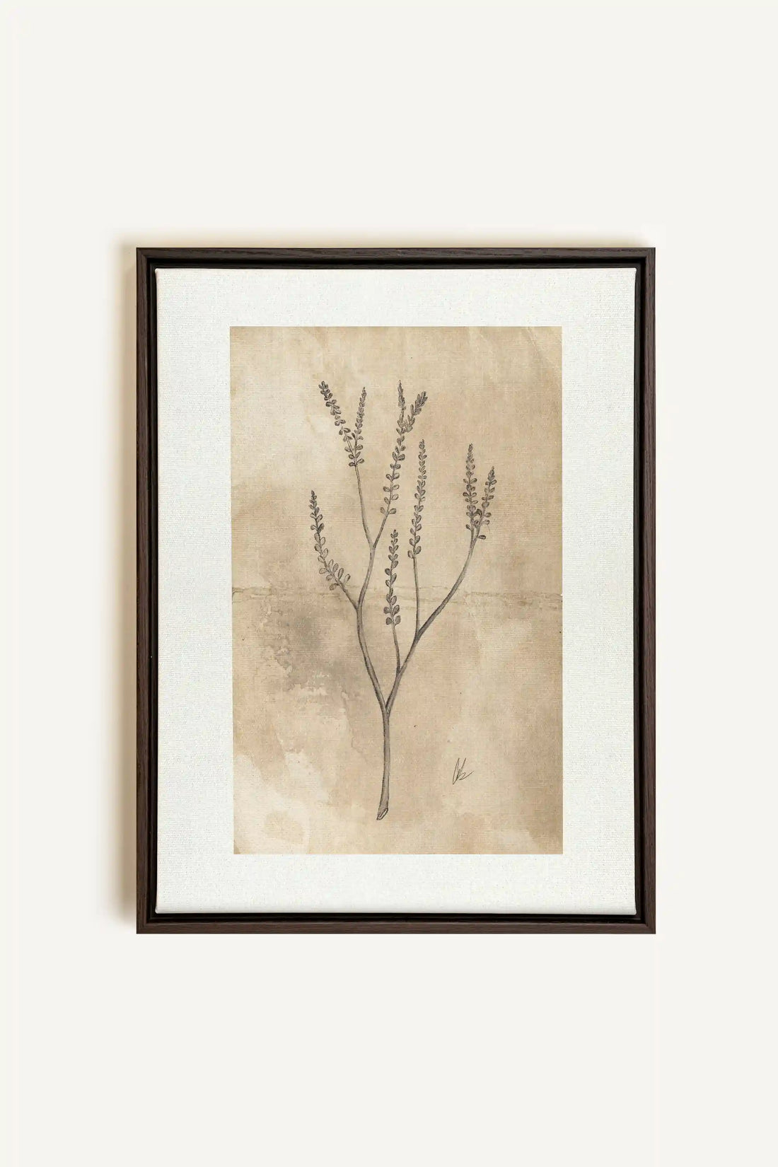 BLOOMING FLOWER II, Artwork on stretched canvas, framed in Walnut Brown