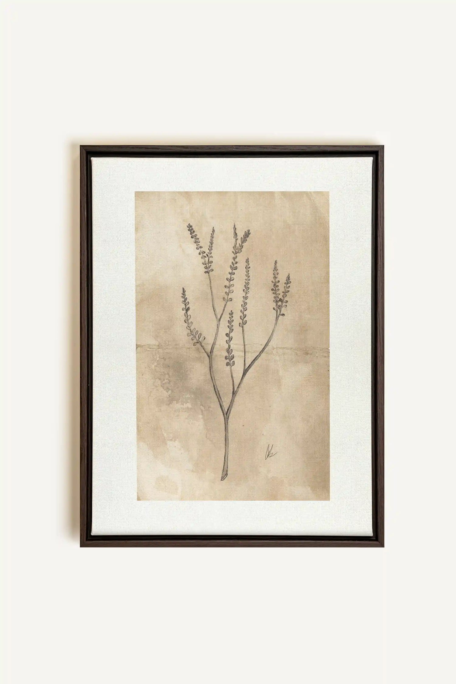 BLOOMING FLOWER II, Artwork on stretched canvas, framed in Walnut Brown