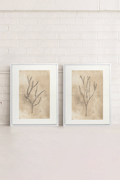 OLEKA CANVAS - COMBINAISON JADE WILSON, 2 Oeuvres sur toile étirée, encadré Blanc